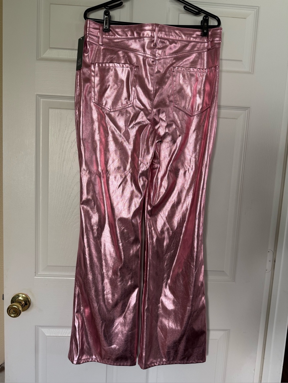wild fable Metallic Pink High-Waist Flare Pants - Picture 2 of 7